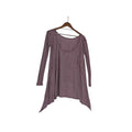 Free People Thermal Waffle Knit Tunic Sharkbite Hem Boho Long Sleeve Plum Fits S
