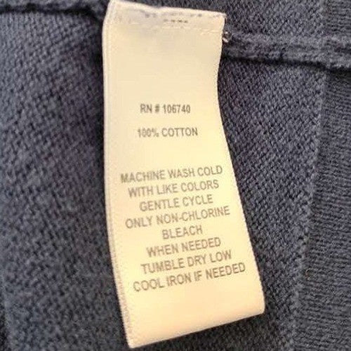 CHADWICKS 100% Cozy Casual Cotton Navy Blue Button Front Cardigan Size L