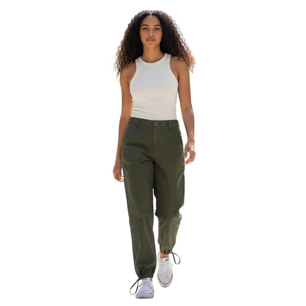 Banana Republic Olive Green Cargo Pants Drawstring Cropped Leg Size Fit 26)