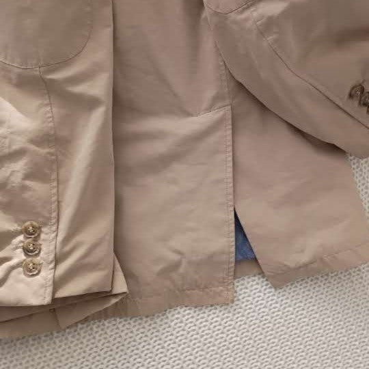 Territory Ahead 100% Cotton Tan Blazer Jacket L Button Up Lapel Collar Light