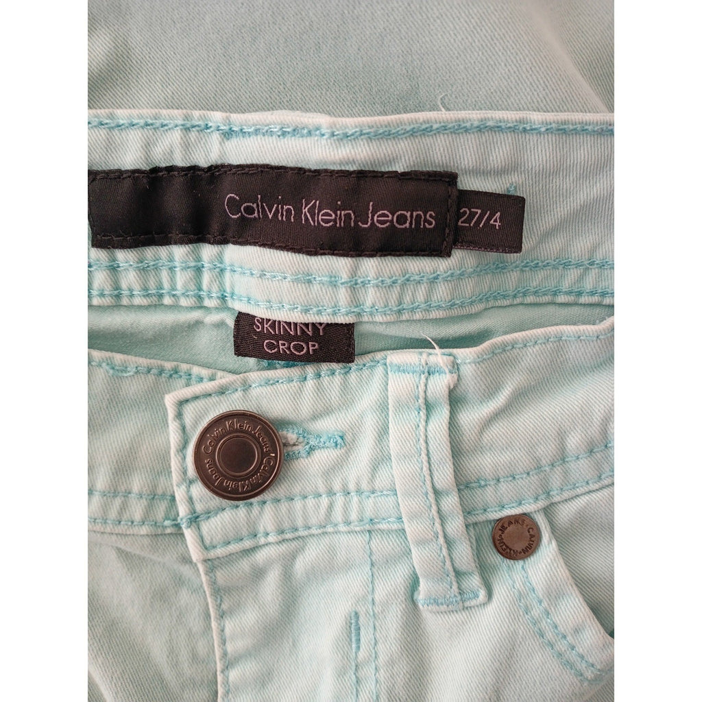 Calvin Klein Mint Skinny Pants Womens 27x26 Clean Girl Spring Trousers