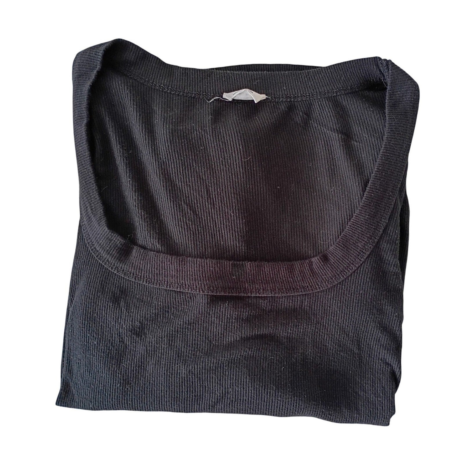 COTTON ON Black Ribbed Long Sleeve Scoop Neck Top Size S P