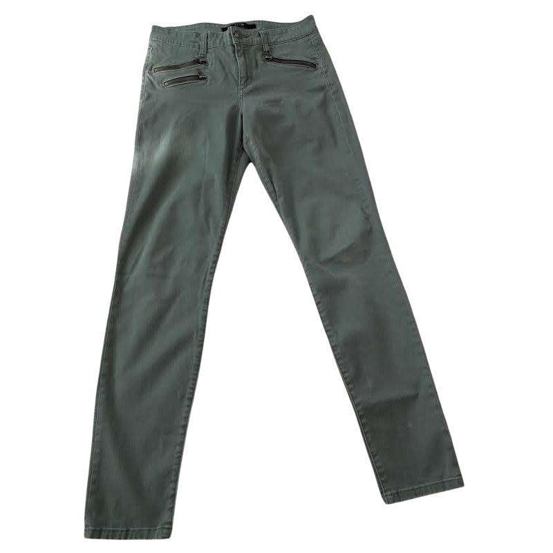 Joe's Jeans Rocker Skinny Olive Green Zipper Detail Stretch 28x31