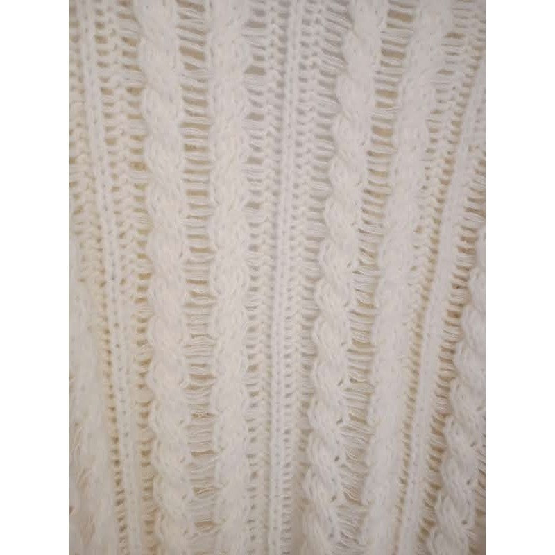 Princess Polly Elegant Cozy Cream Cable Knit Cropped Cardigan Open Front M NWOT