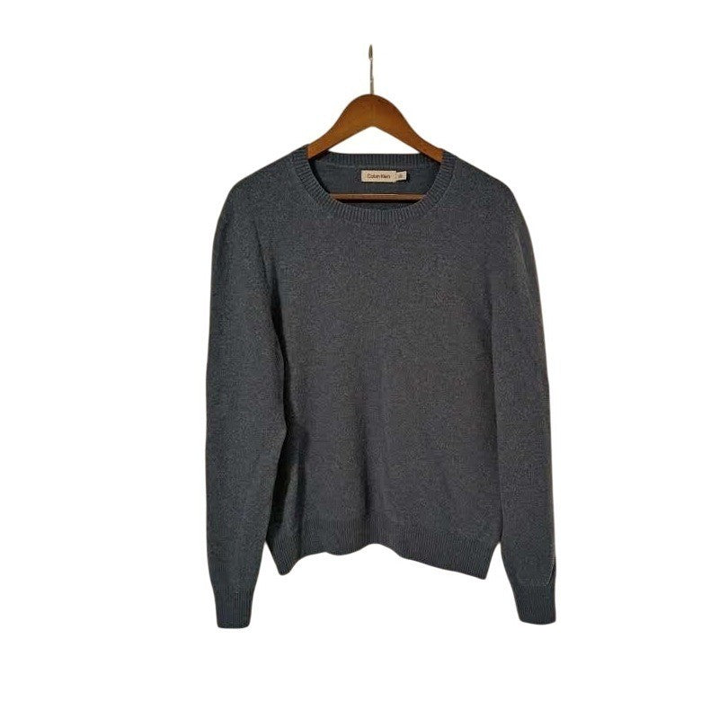 Calvin Klein Wool Blnd Crewneck Pullover Sweater Dark Gray Size Medium