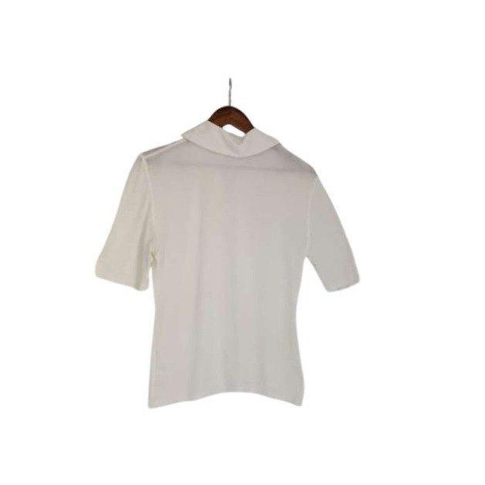 Lizzie Driver Ivory Micromodal Golf Polo Shirt S USA Made Luxe Basic $110