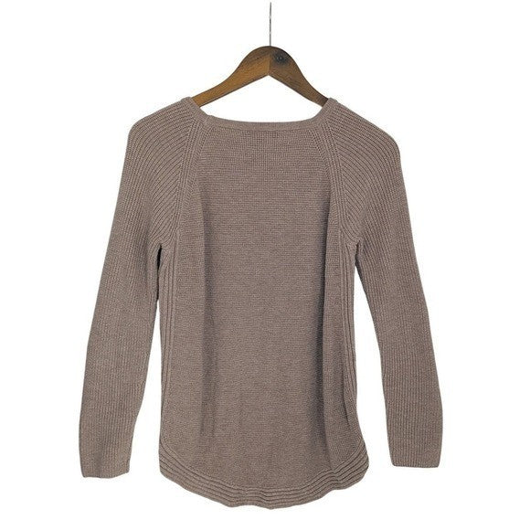 INC Int'l Concepts Women's Beige Knit Sweater Long Sleeve Zipper Detail Size M