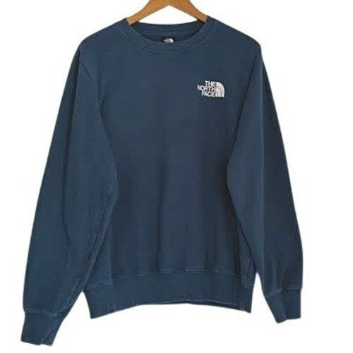 The North Face Blue Crewneck Sweatshirt Mens Medium Logo Graphic Outdoor