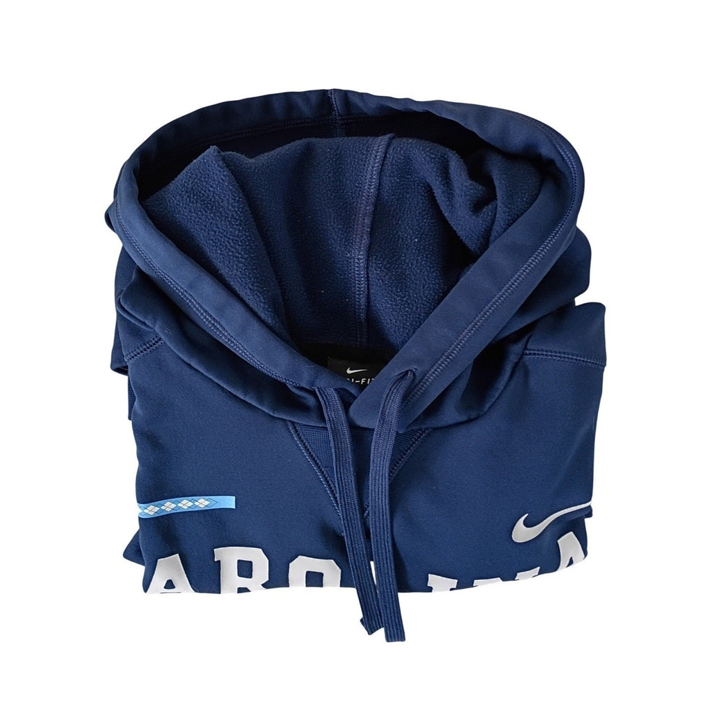 Nike Dri-Fit Carolina Tar Heels Hoodie Mens L Navy Blue UNC Pullover Sweatshirt