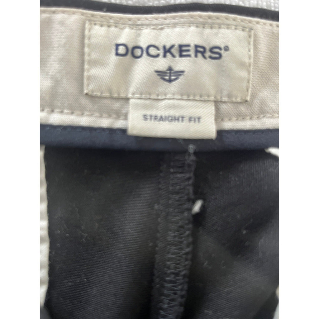 Dockers Men's 33x32 Black Chino Pants Straight Fit Cotton Stretch  Work Sits