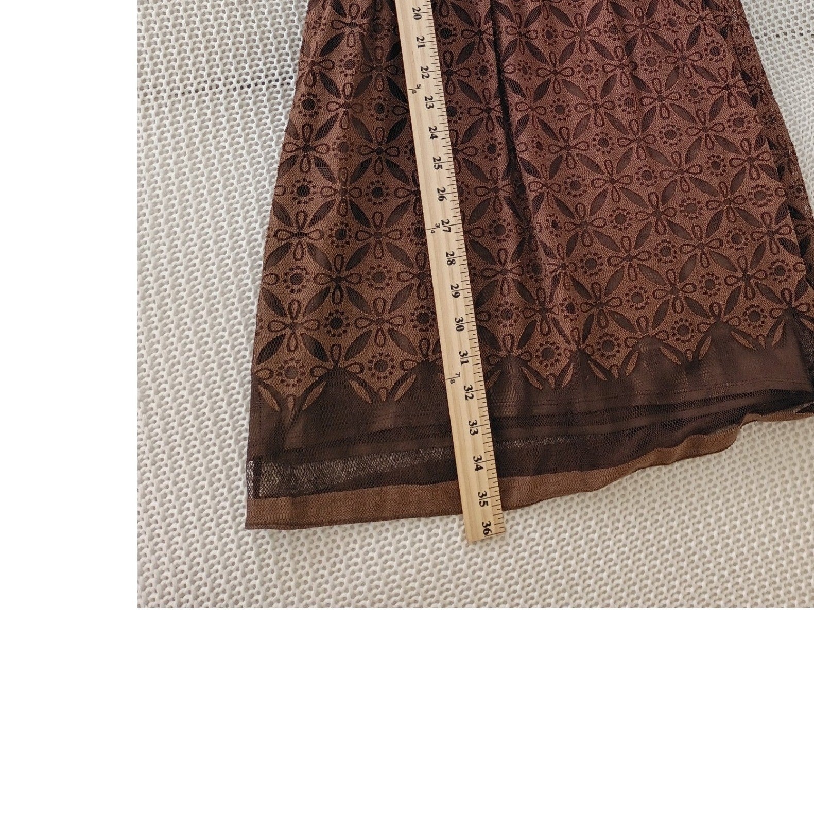 Studio M Brown Fairy Grunge Lace Sheer Mesh Dress Sleeveless Y2K S