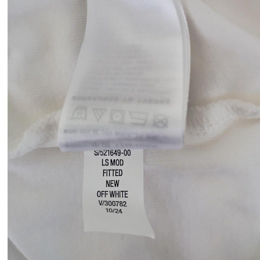 GAP Off White Long Sleeve Collared V Neck Button Up Cotton Modal Top Women XL