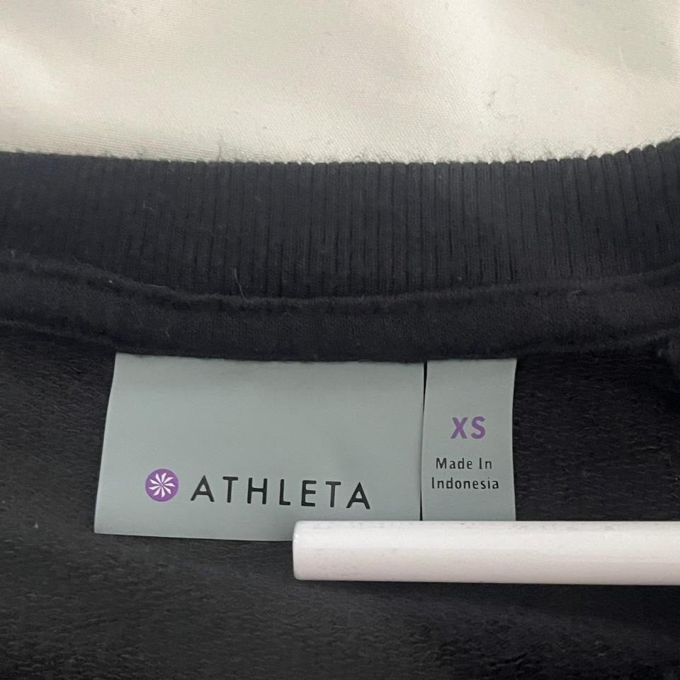 Athleta Black Modal Blend Long Sleeve Crewneck Pullover Top Size S/M