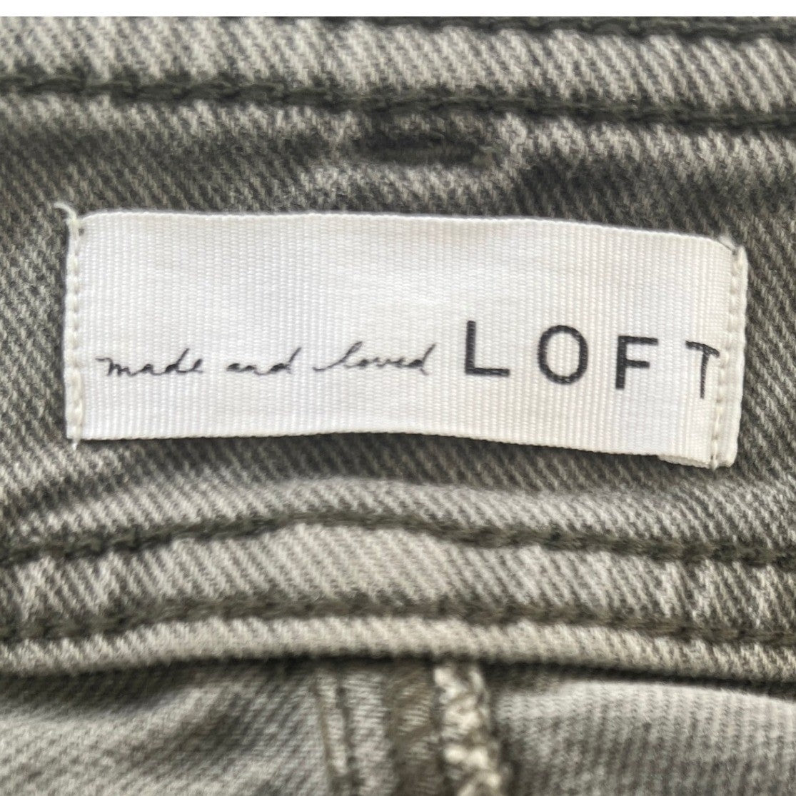 LOFT High Waisted Slim Wide Leg Olive Green Denim Jeans 8/29x28 $98