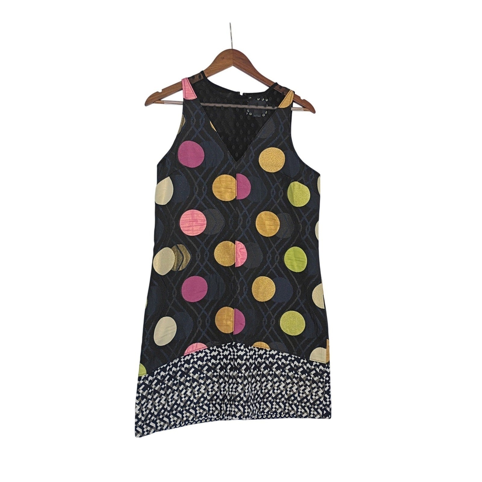Maeve Anthropologie Vibrant Mod Dot Print Dress Sleeveless A-Line S Retro