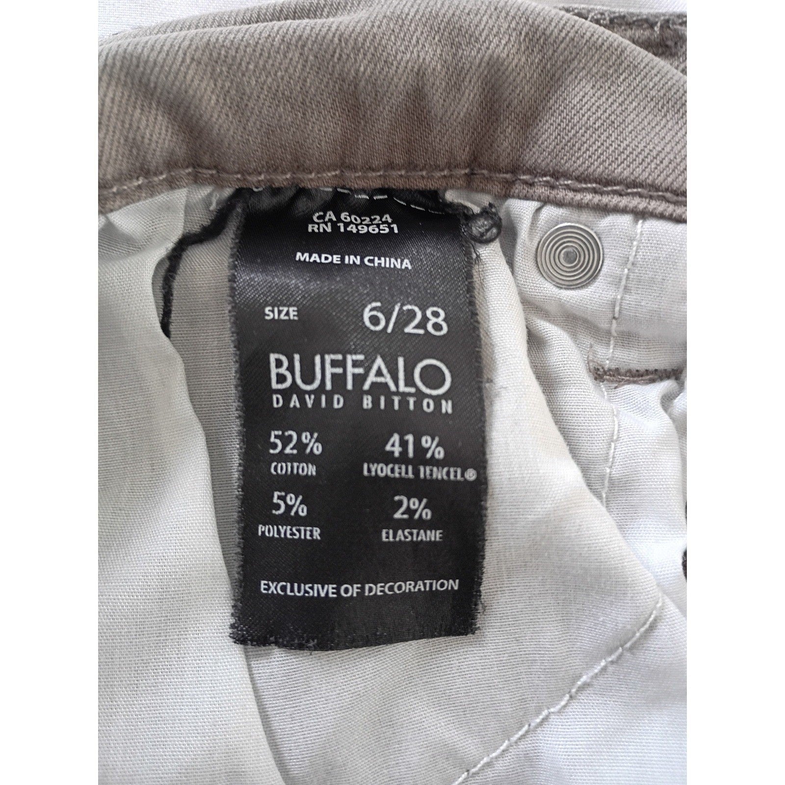 Y2K Straight Leg Jeans Tan Vintage 28x26 Buffalo David Bitton Classic