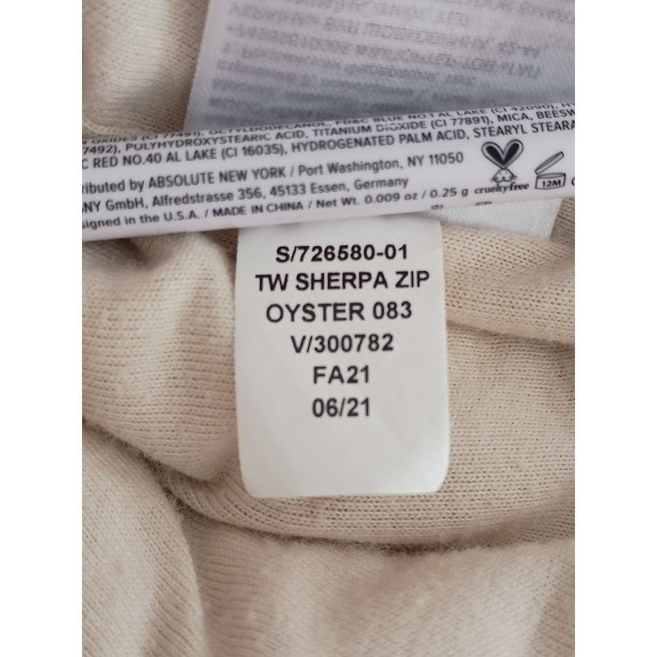 GAP Cream Soft Sherpa Fleece Zip Up Hoodie Cozy Loungewear Jacket Warm Small