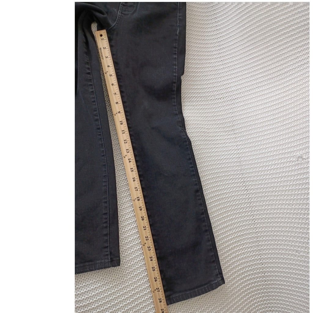 NYDJ Marilyn Straight Leg Jeans Faded Black Lift Tuck Technology 26x28 High Rise