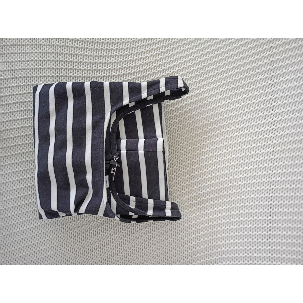 Nautical Stripe Cotton Tank Dress Black White Ribbed Coastal French Girl S NOS