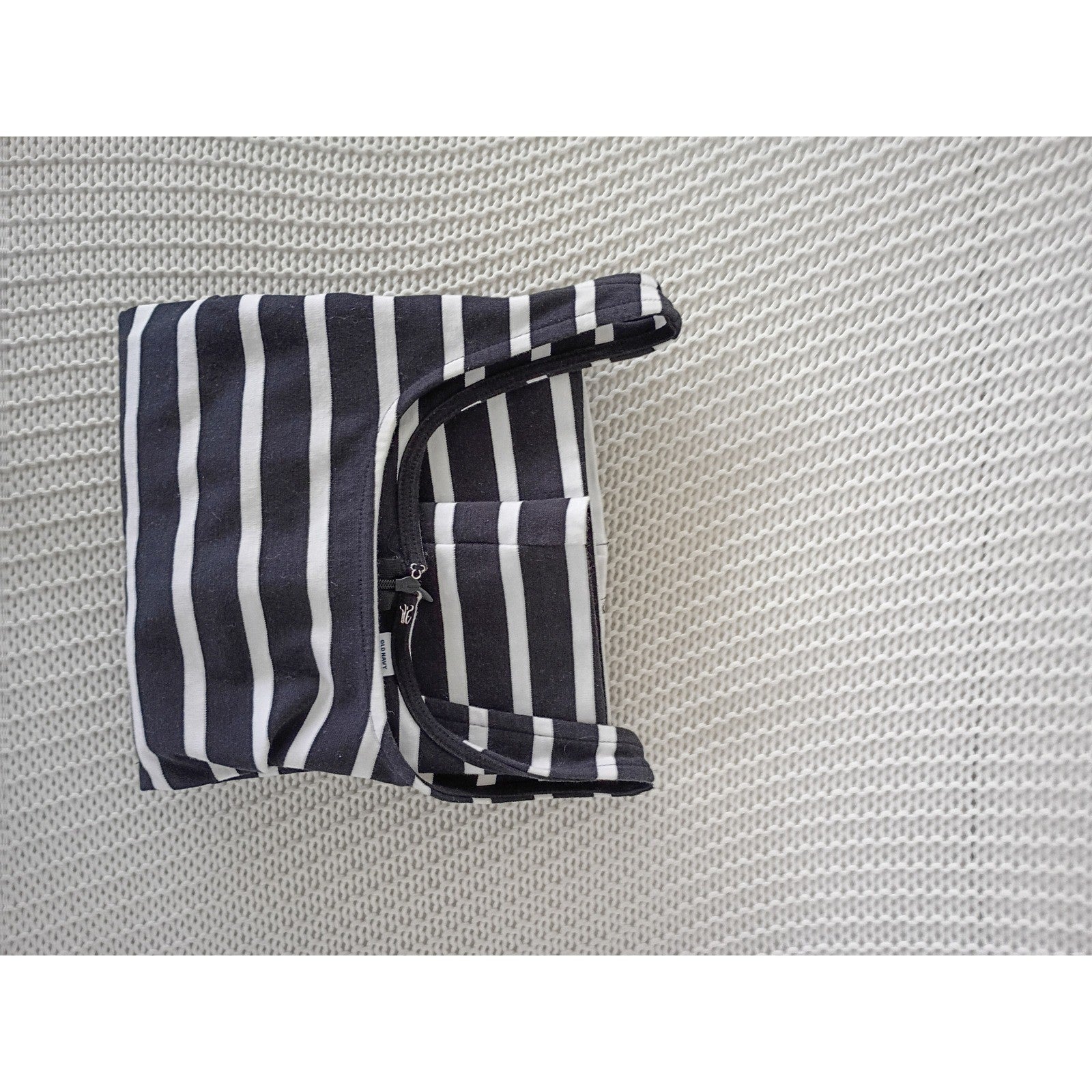 Nautical Stripe Cotton Tank Dress Black White Ribbed Coastal French Girl S NOS