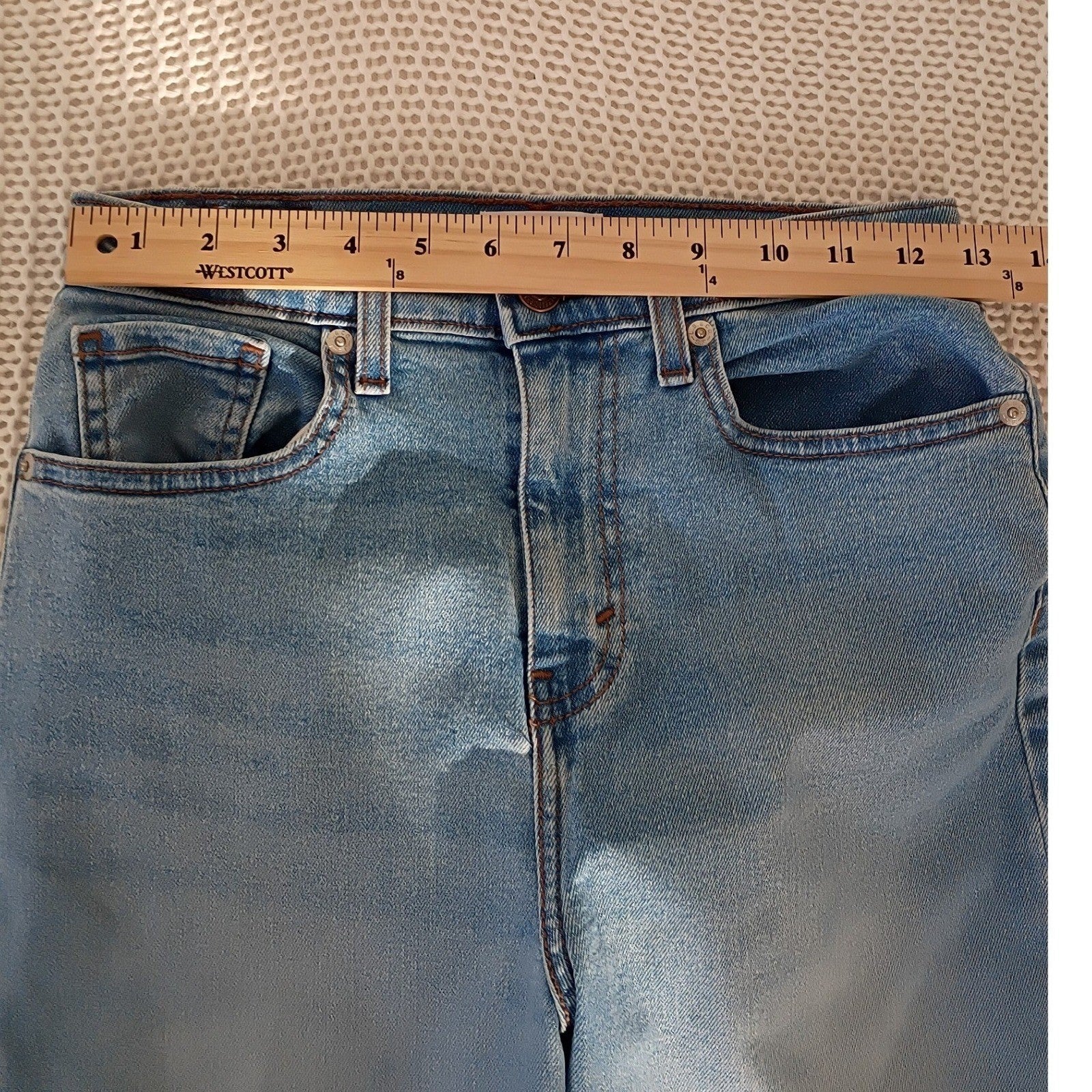Levi's 501 Straight Leg Jeans Distressed Blue Wash Button Fly Women W25 L30