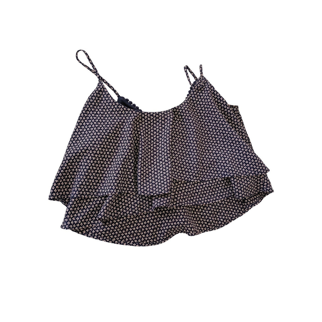Soprano Coquette Navy Floral Print Cami Top Small Feminine