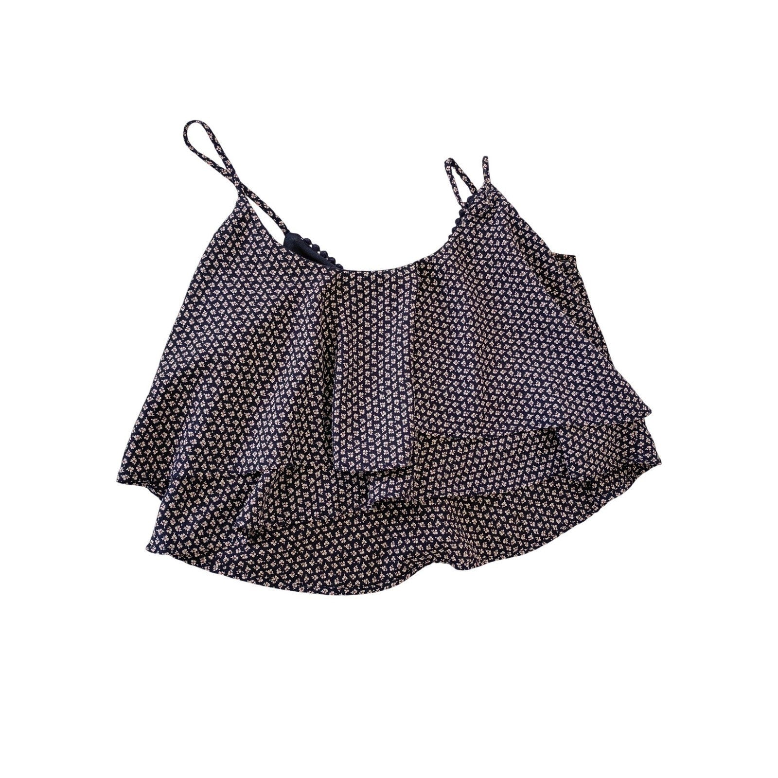 Soprano Coquette Navy Floral Print Cami Top Small Feminine