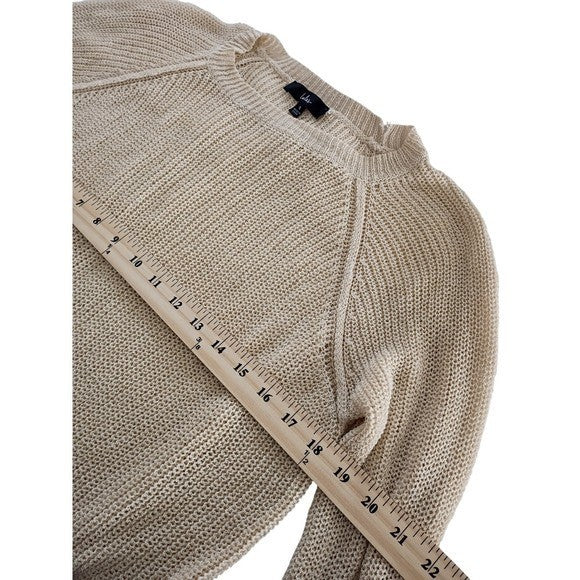 Lulus Beige Knit Sweater Boat Neck Long Sleeve Casual Women Size S