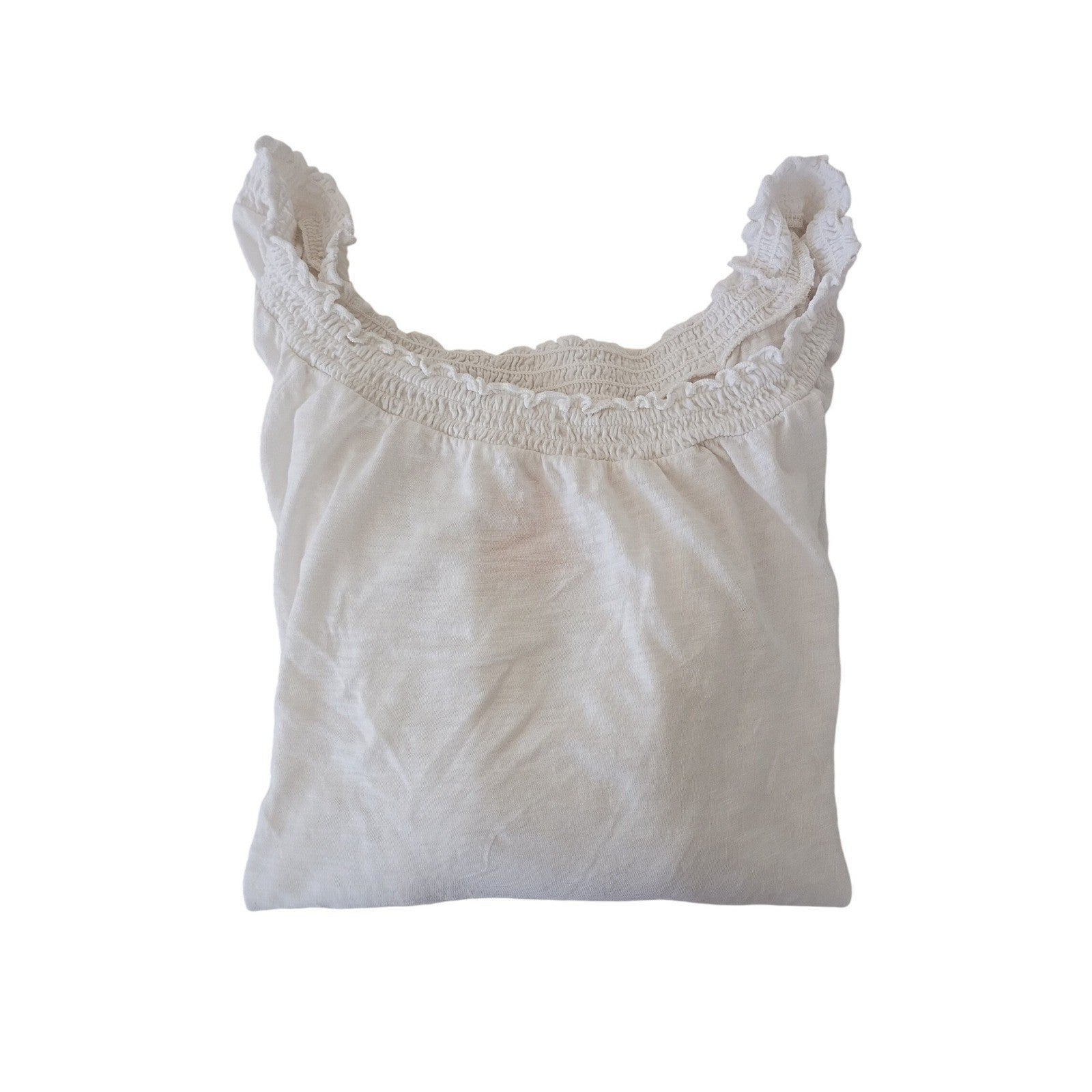 Knox Rose Off Shoulder Smocked Blouse Ivory Boho Peasant Top Women Size M