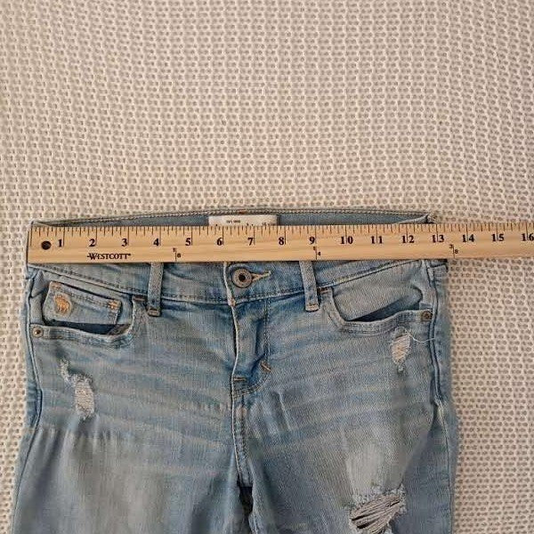 Abercrombie Distressed Super Skinny Jeans Light Wash Womens 24/25