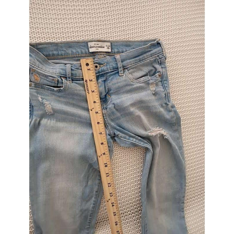 Abercrombie Distressed Super Skinny Jeans Light Wash Womens 24/25