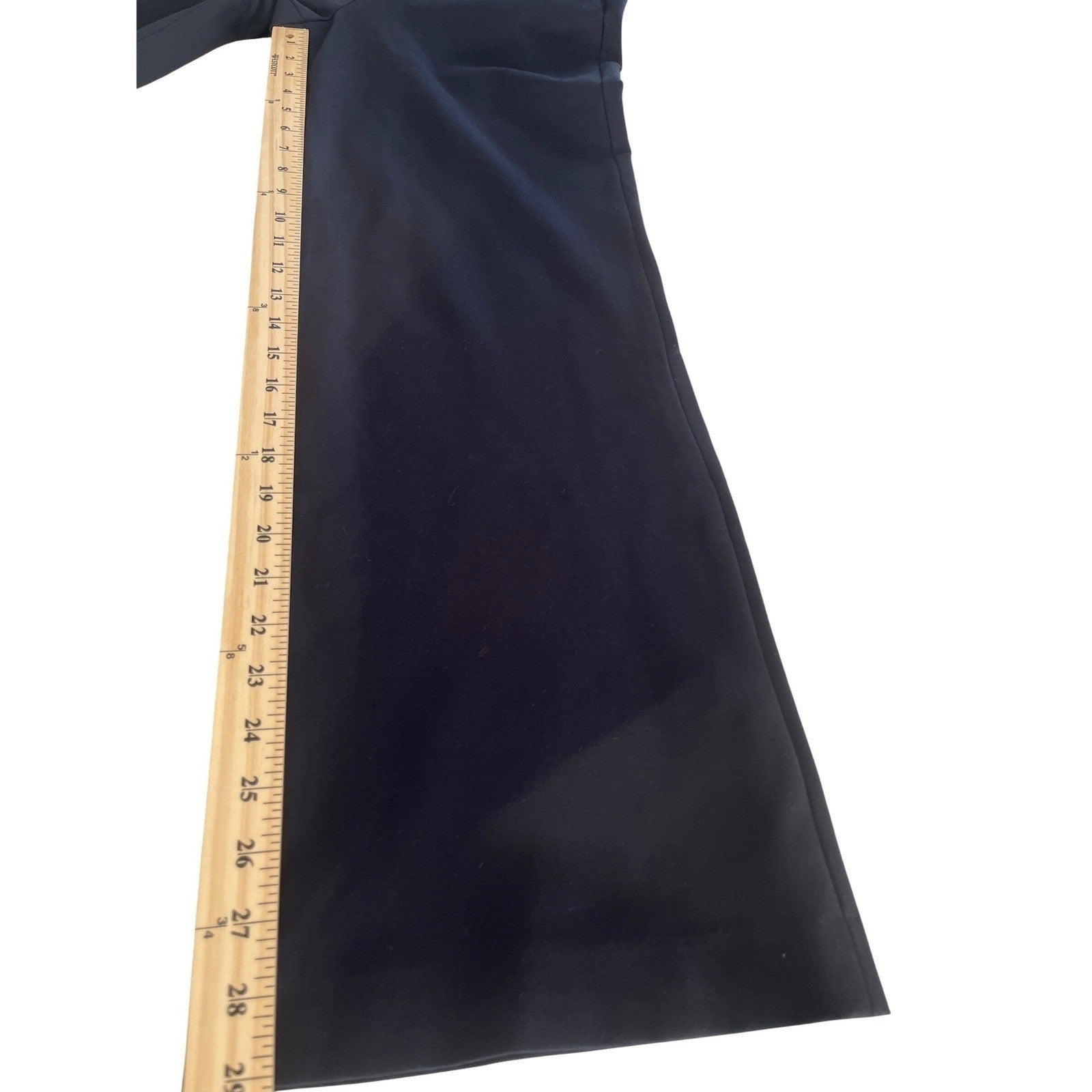 Quince Navy Blue Ultra Stretch Ponte Trouser Wide Leg Pants S W27 High Waisted