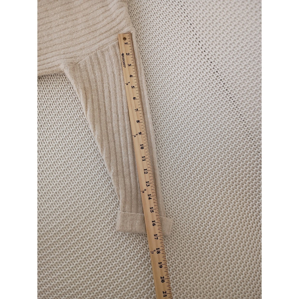 Zara NWT Cream Ribbed Cropped Turtleneck Sweater Long Sleeve Minimalist S XS
