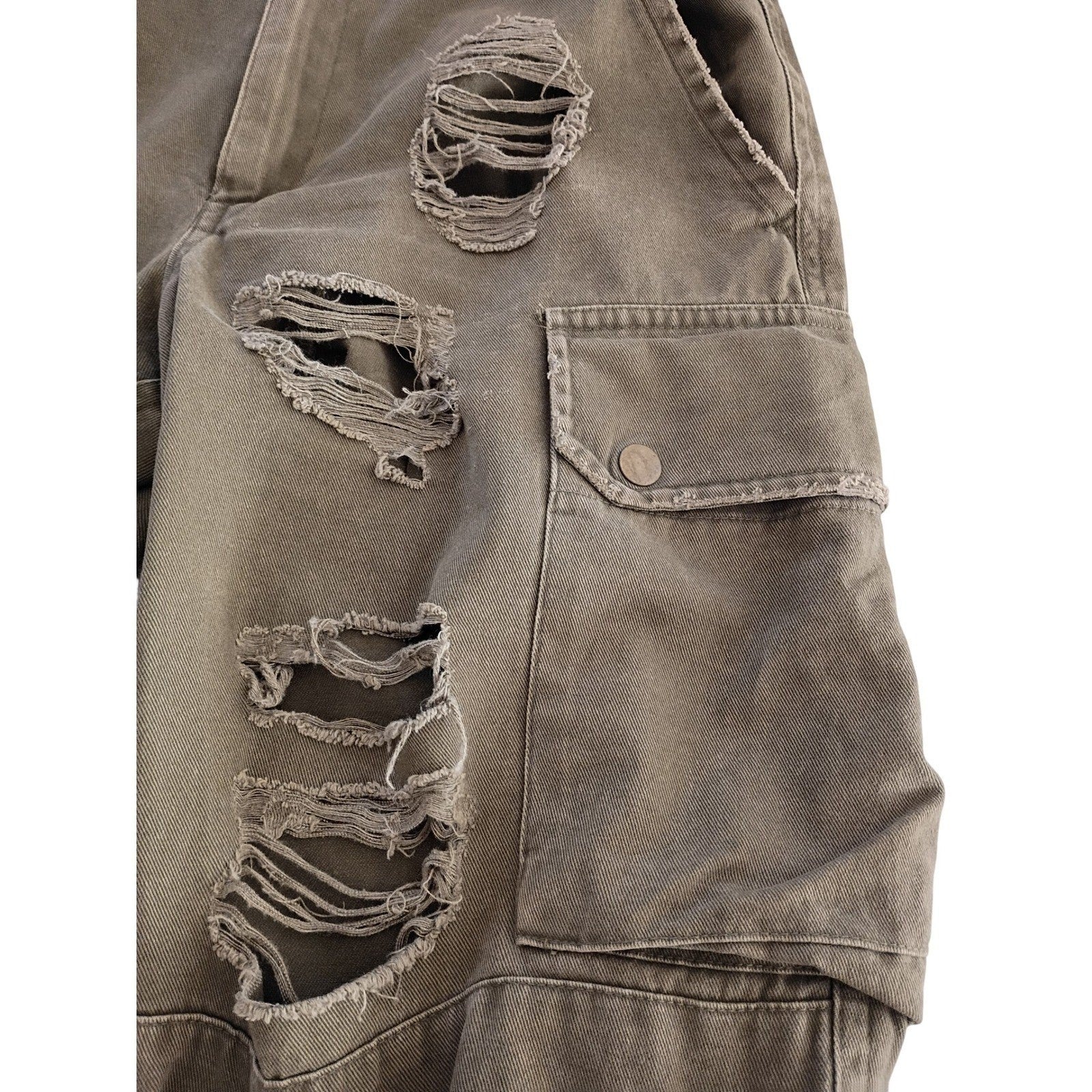 CARMAR CARMAR Olive Green Distressed Cargo Pants Size 26 VTG Grunge Style