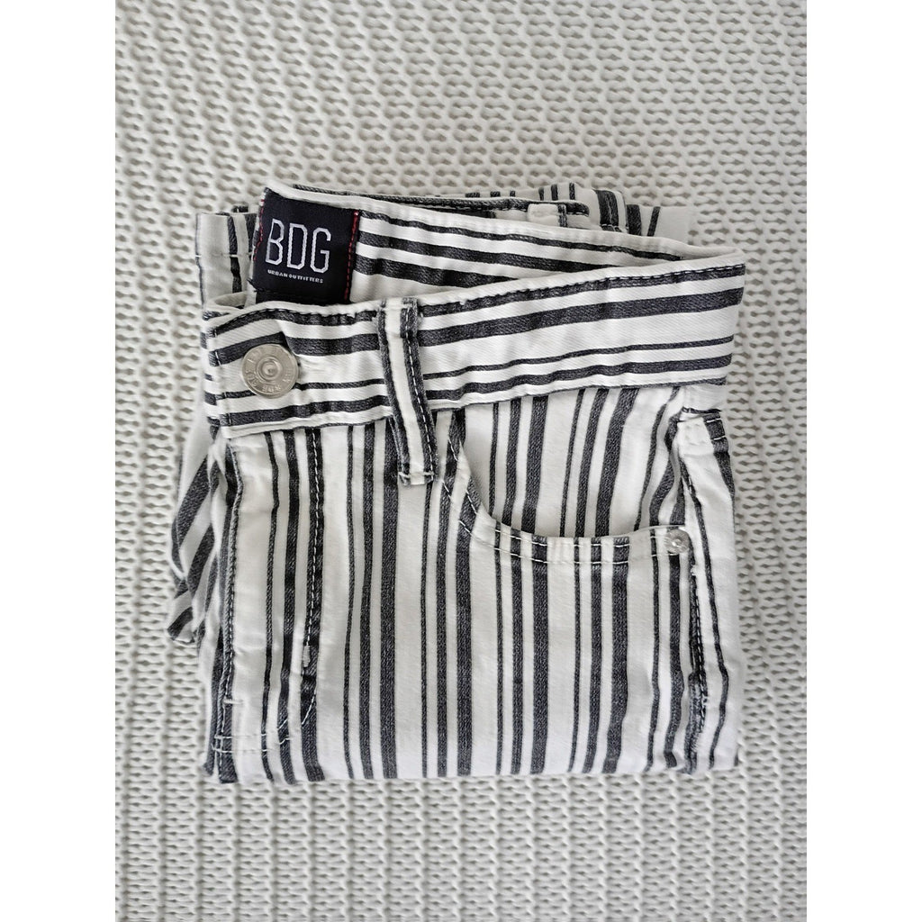 Urban Outfitters BDG Coastal Striped High Rise Straight Cropped Jeans 24
