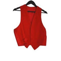 Y2K Red Velvet Button Front Statement Vest Sleeveless Top