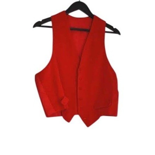Y2K Red Velvet Button Front Statement Vest Sleeveless Top