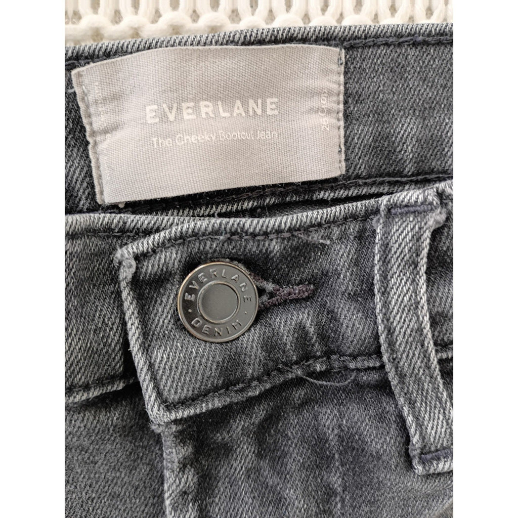 Everlane The Cheeky Bootcut Crop Jean Washed Black High Rise 26x26 Stretch