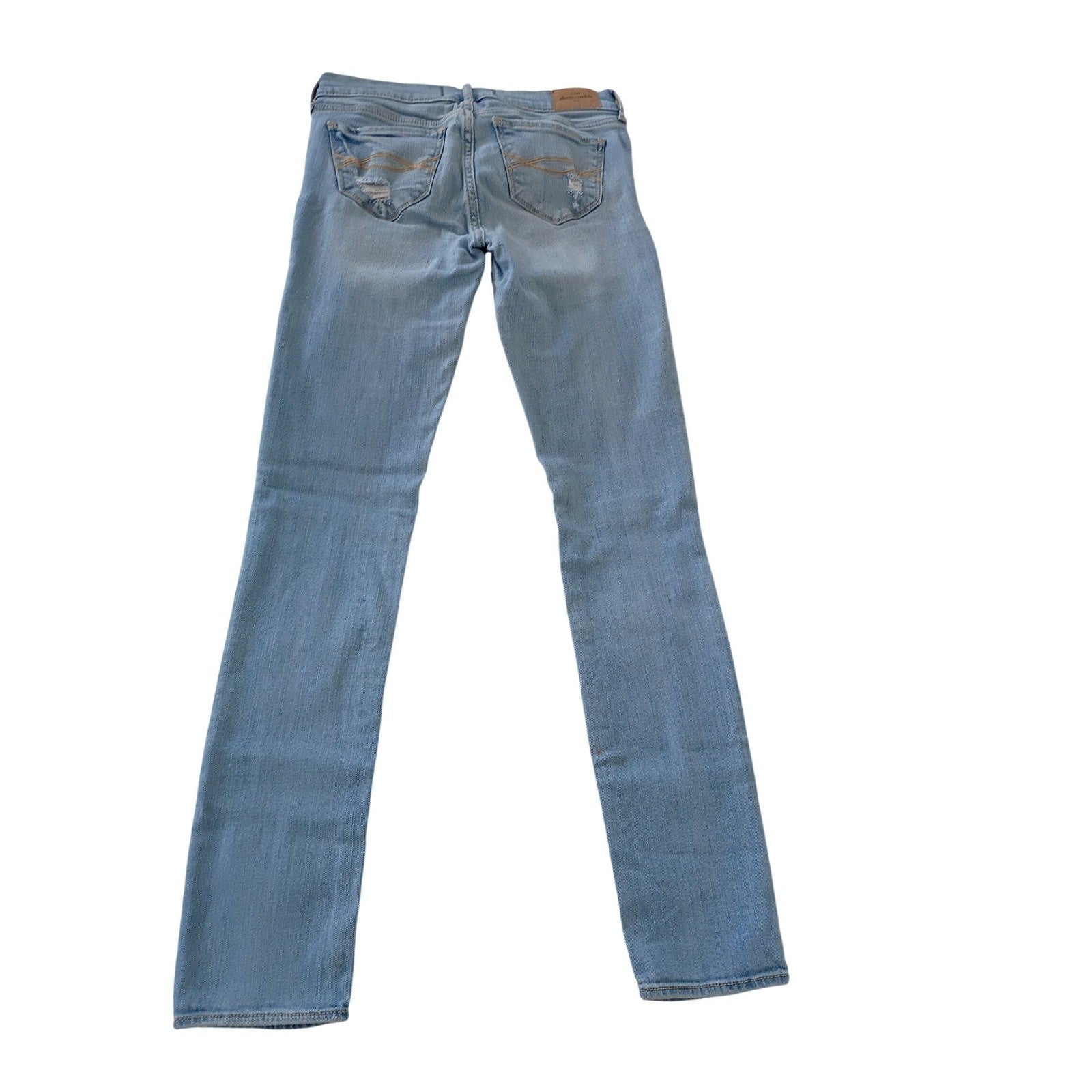 Abercrombie Light Wash Ripped Slim Jeans Youth 16 Fits Women W25x29