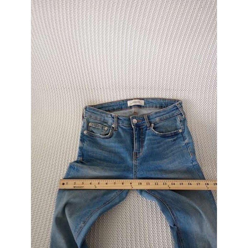 ZARA UK Y2K Low Rise Skinny Jeans Medium Wash Blue 27x30 Indie Sleaze VTG