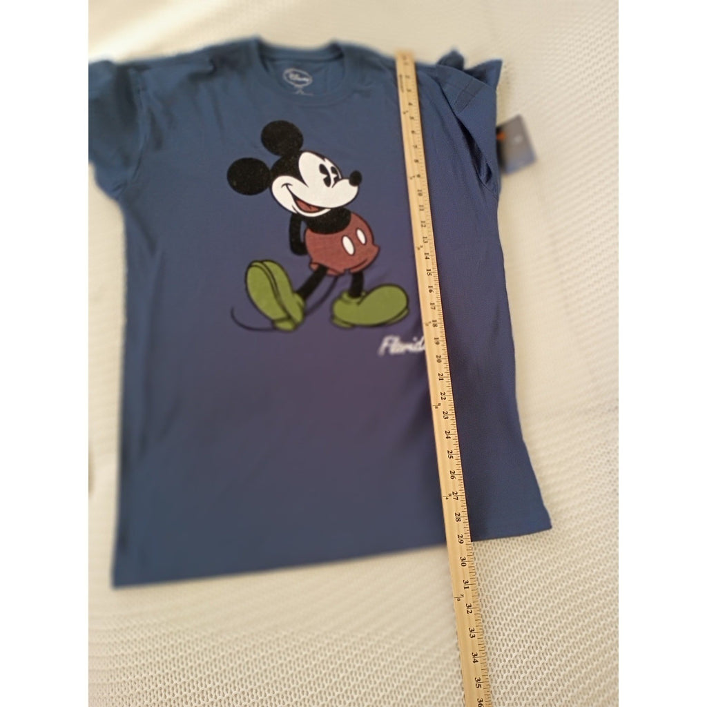 Disney Mickey NWT Mouse Florida Cotton Graphic T-Shirt Navy Blue Mens L 42/44