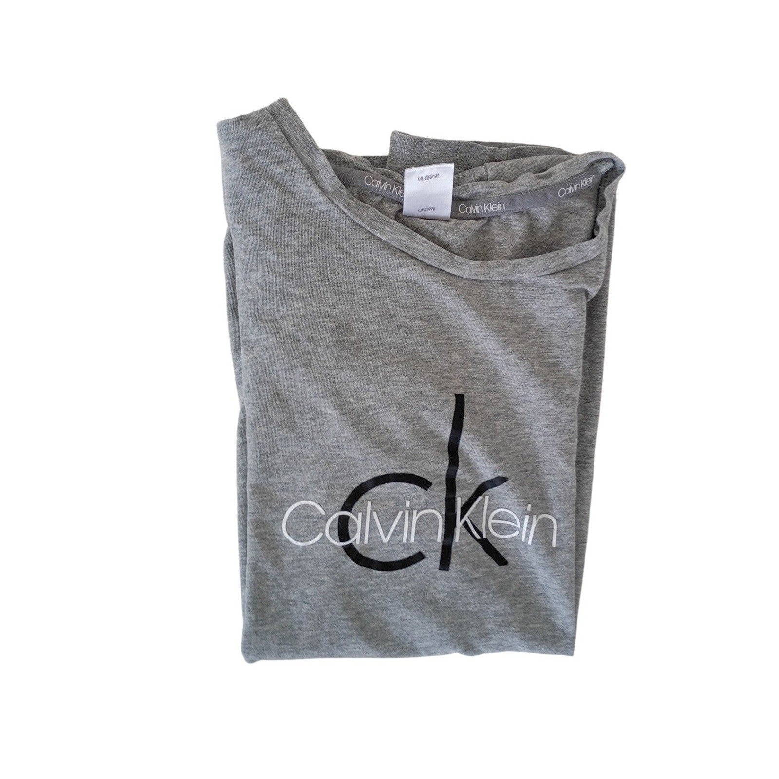 Calvin Klein Gray Sleepwear Cotton TShirt Fits S Logo Comfort Soft