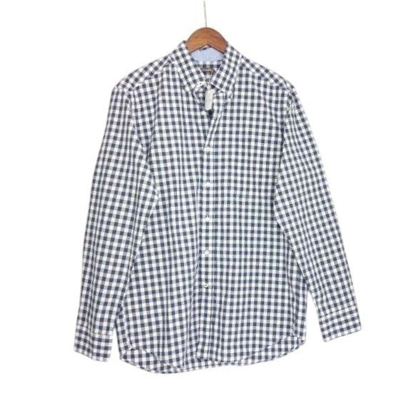 J.McLaughlin NWT Collis Shirt Navy White Gingham Check Button Down Casual Mens M