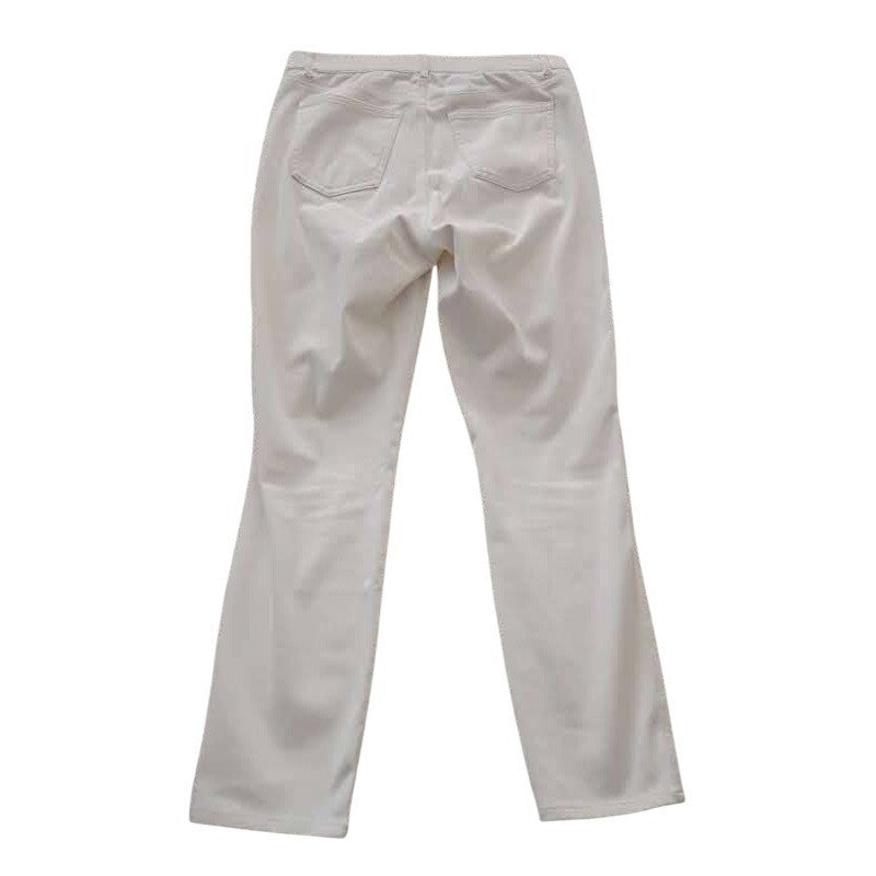 Uniqlo Ultra Stretch Cropped Slim Pants Cream Off White Waist 30x26 Easy Fit