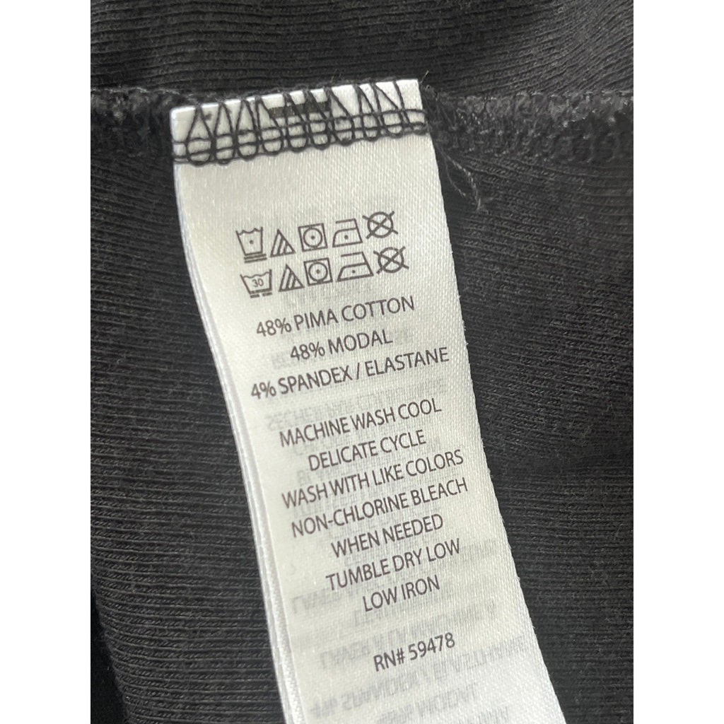 Cynthia Rowley Black Scoop Neck T Shirt Fits S Pima Cotton Modal Blend Clasic