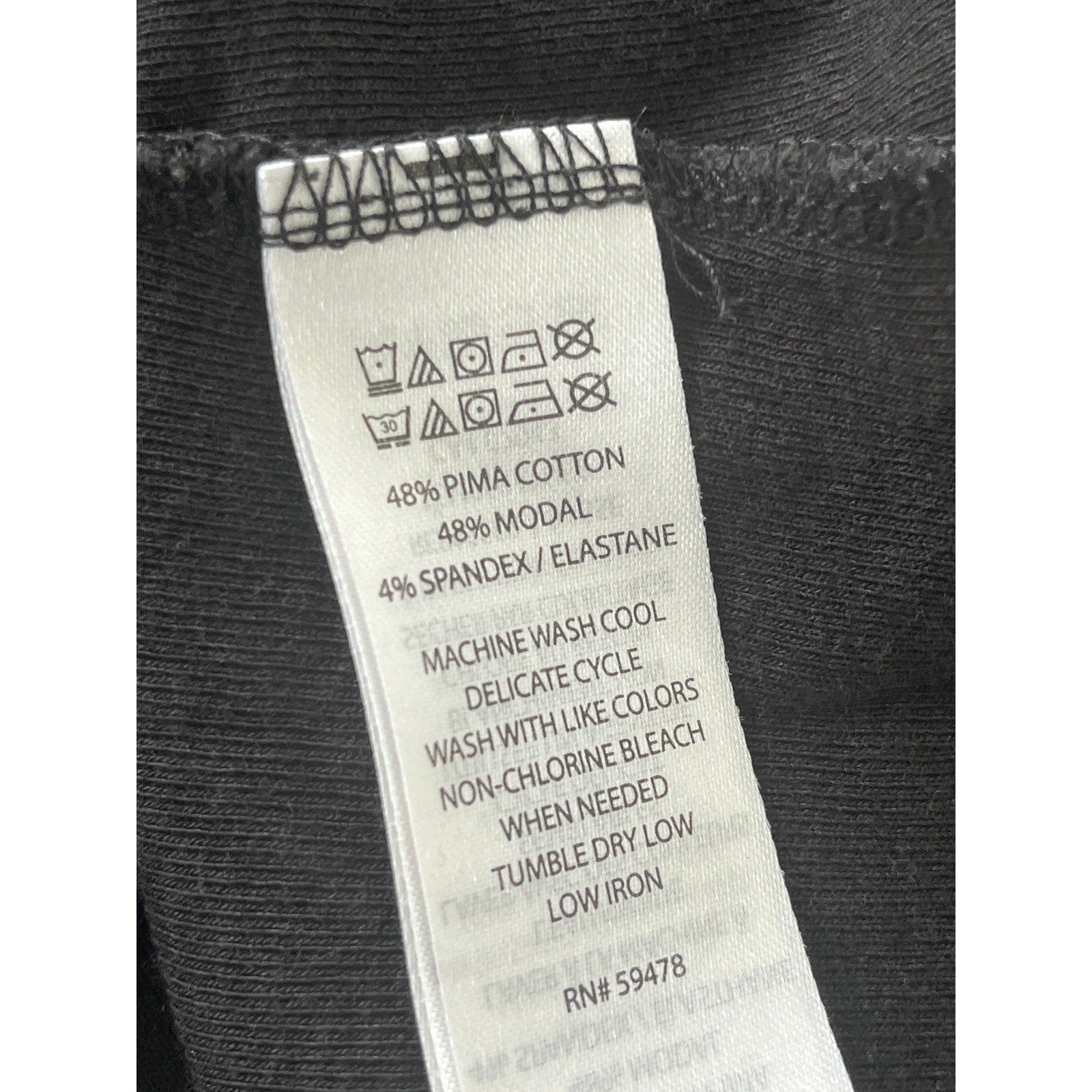 Cynthia Rowley Black Scoop Neck T Shirt Fits S Pima Cotton Modal Blend Clasic