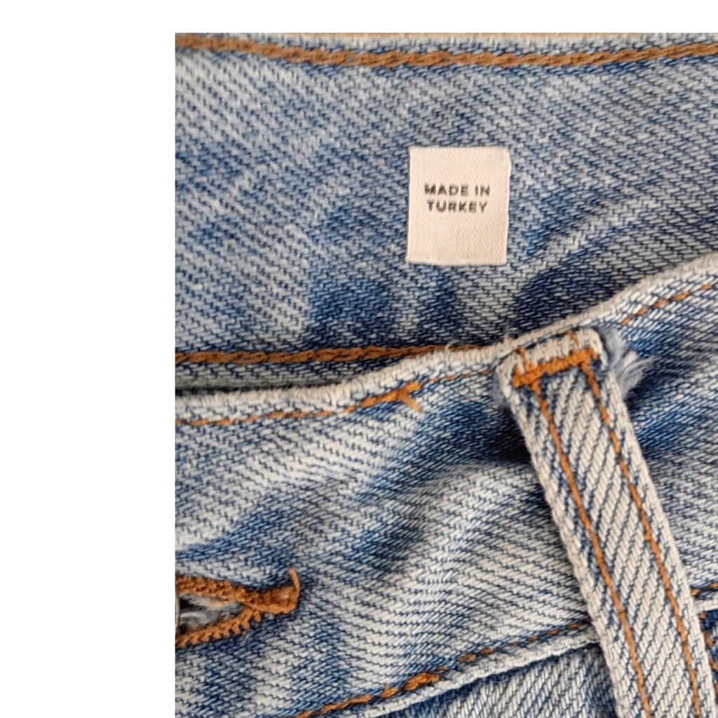 Subdued Light Blue Straight Leg Jeans High Rise Denim Size 2 W 26 x 32