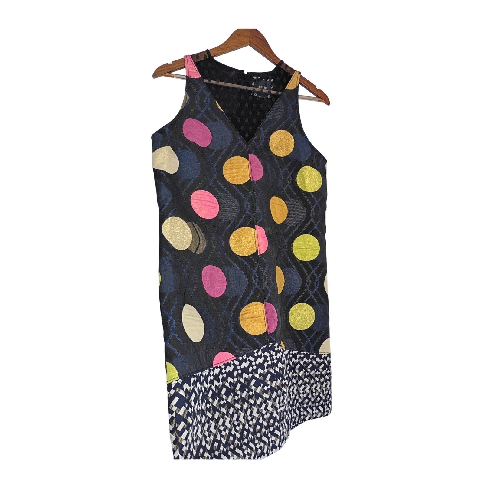 Maeve Anthropologie Vibrant Mod Dot Print Dress Sleeveless A-Line S Retro