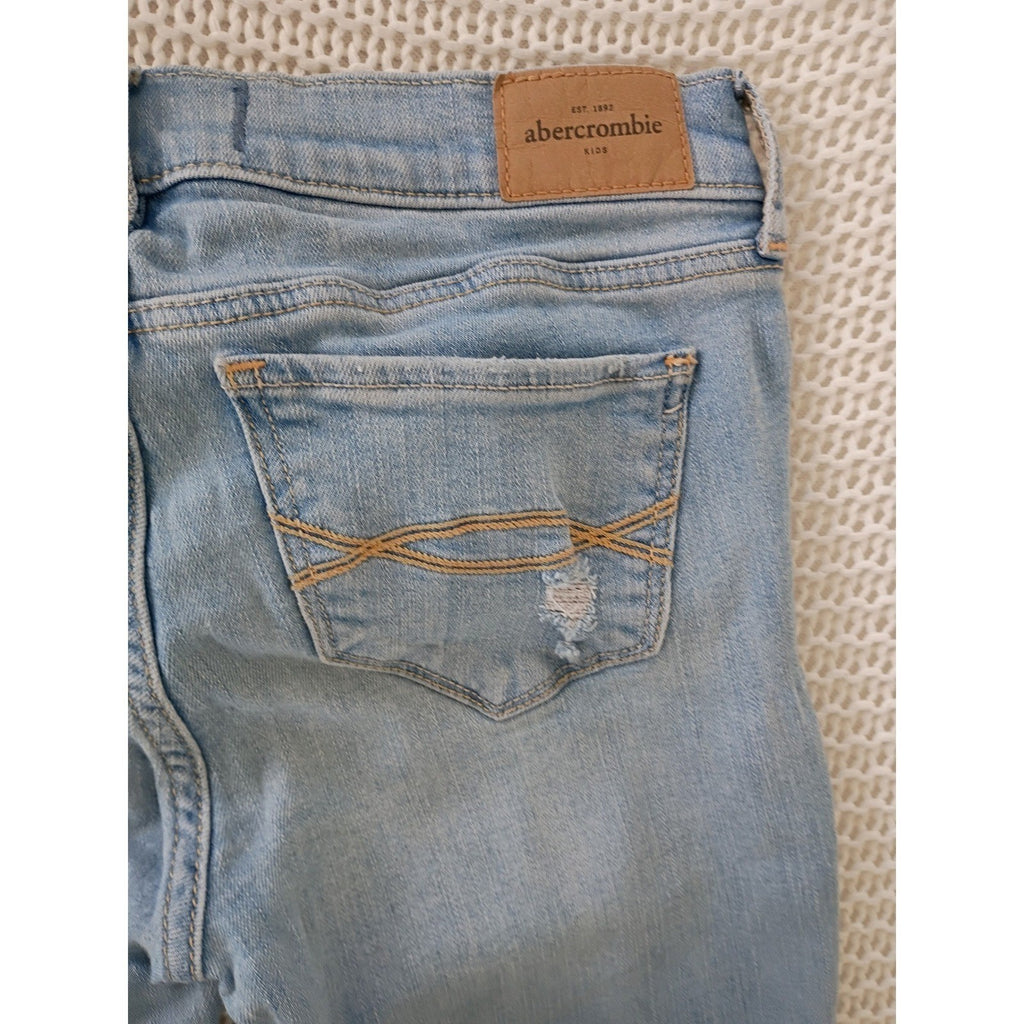 Abercrombie Light Wash Ripped Slim Jeans Youth 16 Fits Women W25x29