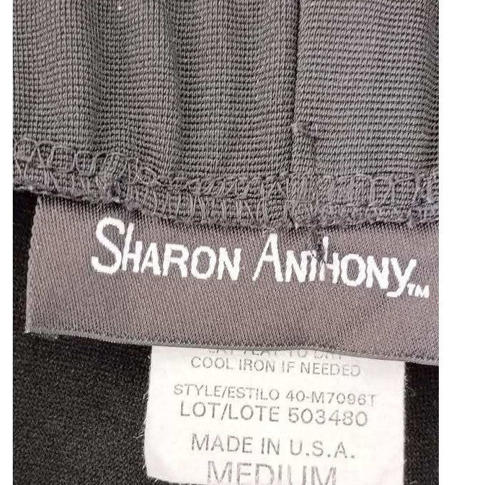 SHARON ANTHONY Black Wide Leg Comfortable Casual Pants Medium -Made in the USA